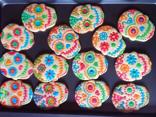 Day Of The Dead Cookies Using A Cookie Stamp