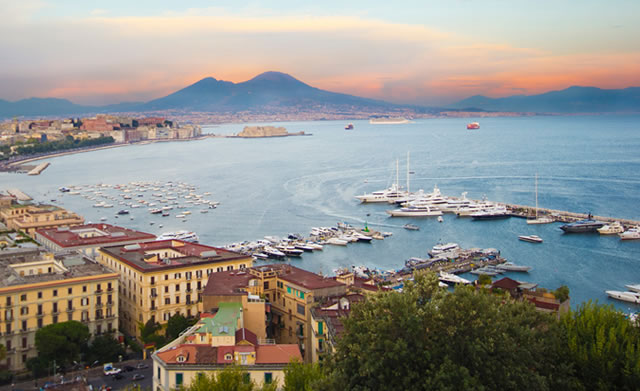 Sunset over Naples, Italy