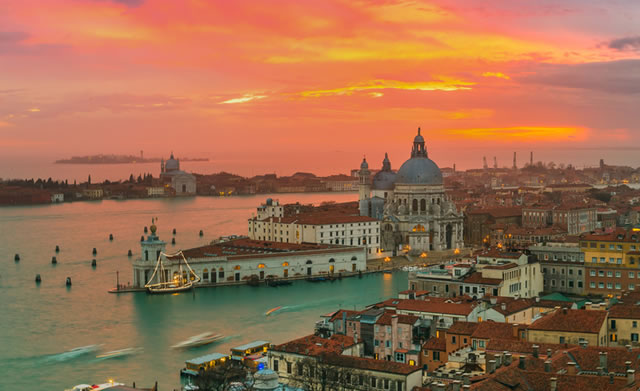 The Venice Skyline at Sunset