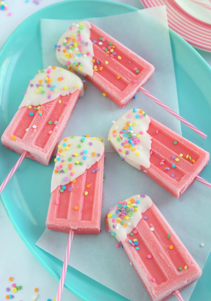 Strawberry Milk Ice Pops