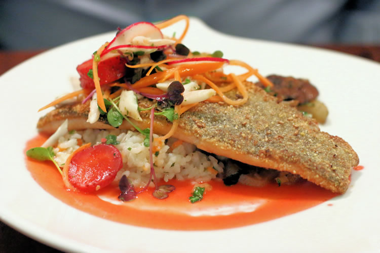 Pan-seared trout at Shagbark Restaurant in Richmond Virginia