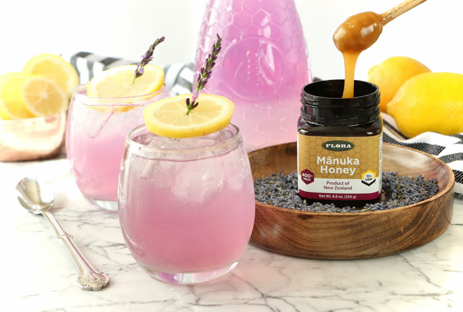 Healthy Recipe for MANUKA HONEY Sweetened LAVENDER LEMONADE