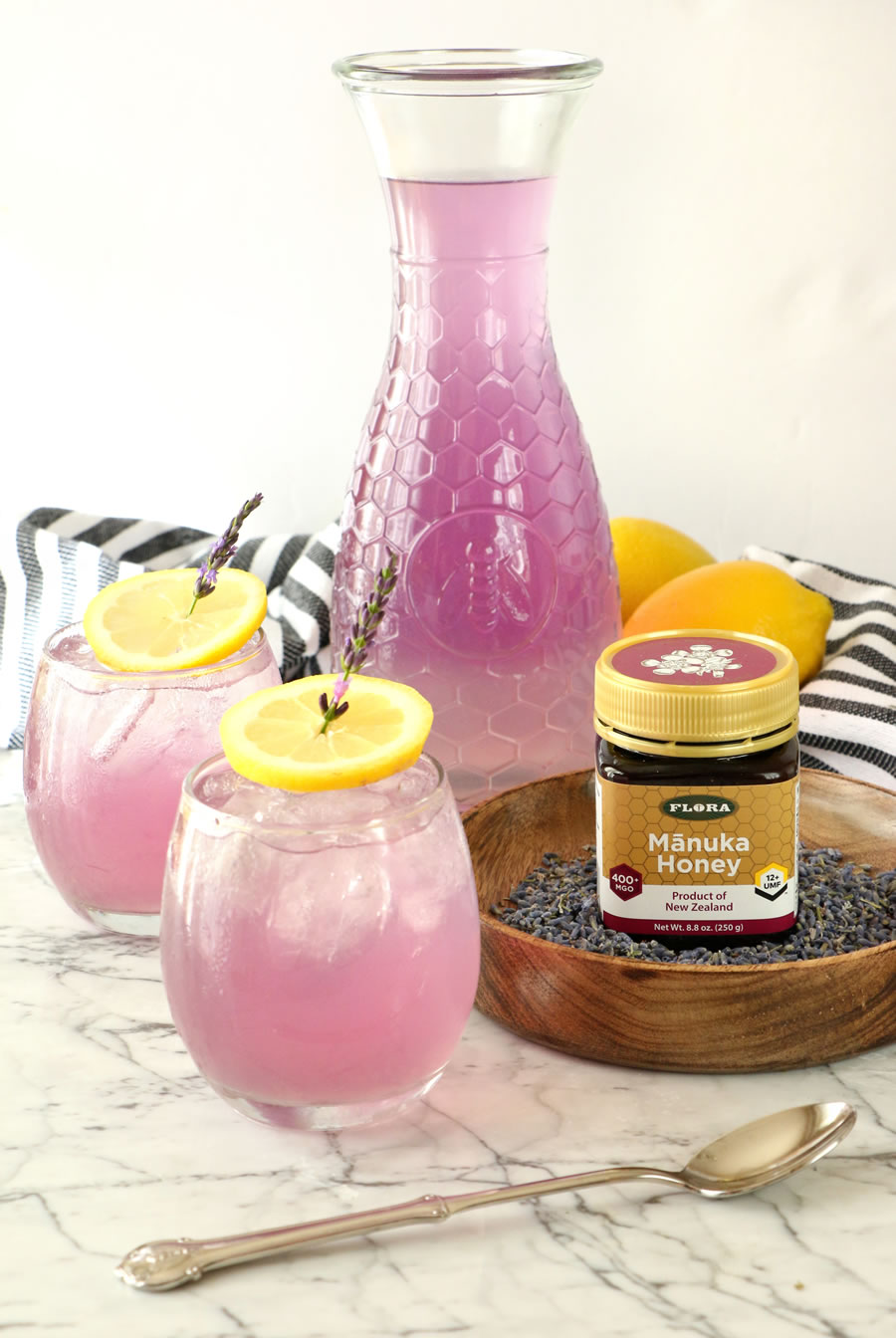 MANUKA HONEY + LAVENDER LEMONADE Recipe Made With Flora Manuka Honeyy