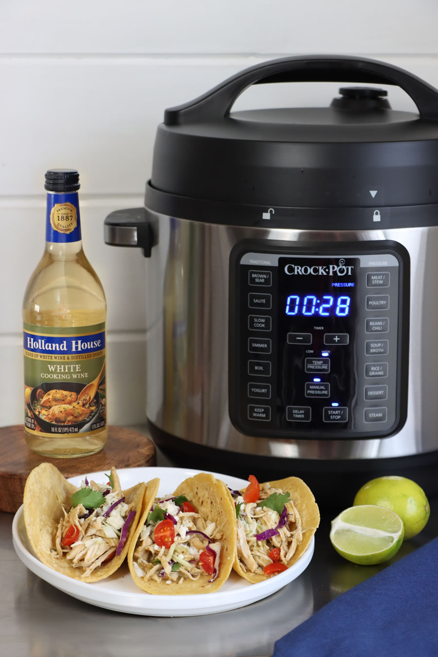 Crock Pot Green Chile Chicken Tacos